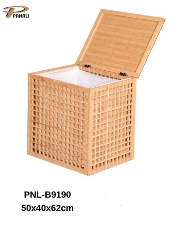 PANALI  PNL-B9190 AHŞAP ÇAMAŞIR SEPETİ (DEMONTE) - Görsel 4