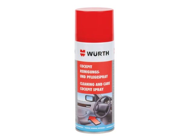 Würth Kokpit Temizleme ve Bakım Spreyi 400 ml - Plastik Yüzeyler İçin Mükemmel Parlaklık ve Temizlik