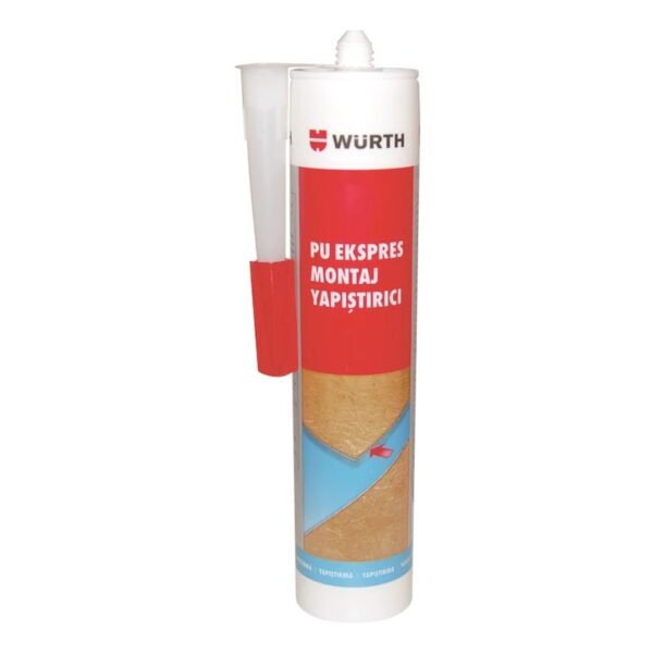 Würth PU Ekspres Montaj Yapıştırıcı - Açık Sarı 310 ml - Hızlı Kürleşen Poliüretan Yapıştırıcı