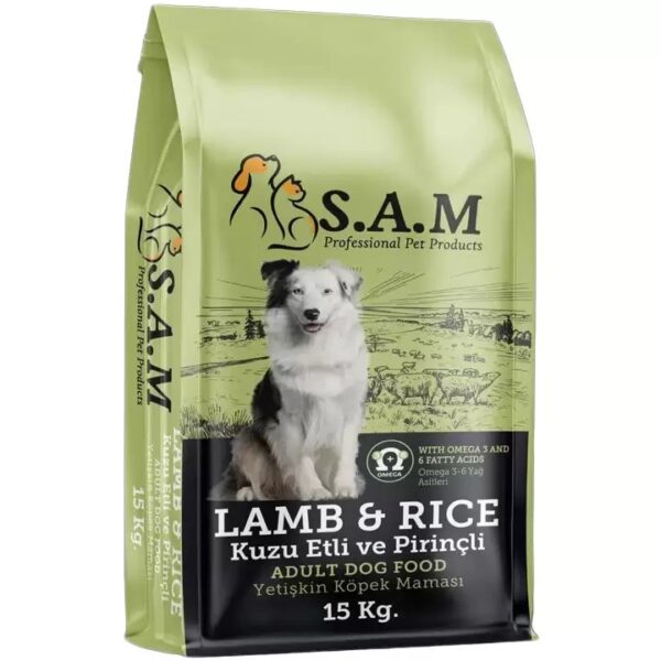 S.A.M Köpek Maması Kuzu Etli ve Pirinç 15 KG – Sağlıklı ve Mutlu Köpekler İçin