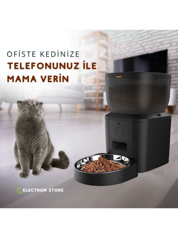 🐾 Electron Akıllı ve Kameralı Kedi Köpek Otomatik Mama Kabı – Evcil Dostunuza Akıllı İlgi! - Görsel 2