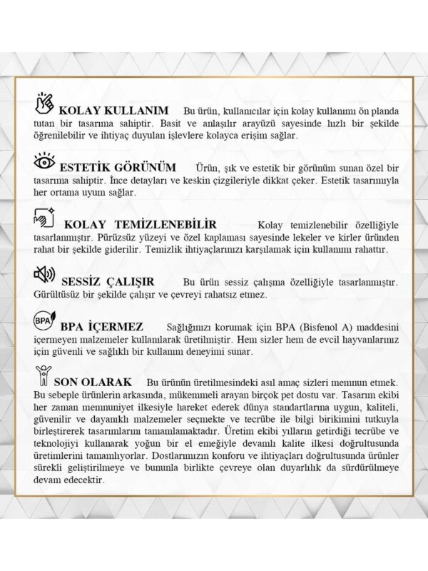 Cattie Arıtmalı Su Pınarı Klasik Model Antrasit 2.5 Lt – Sessiz, Estetik ve Kolay Temizlenebilir Pet Su Kabı - Görsel 5