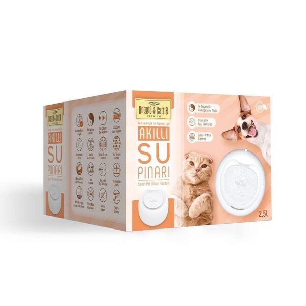 Cattie Arıtmalı Su Pınarı Akıllı Model 2.5 Lt – Seramik Filtreli, Sessiz ve Estetik Pet Su Kabı - Görsel 2