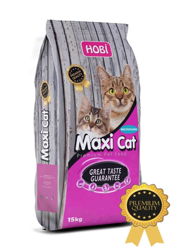 Hobi Maxicat Premium Multi Colour Kedi Maması 15kg – Yetişkin Kedilere Özel Renkli ve Lezzetli Beslenme