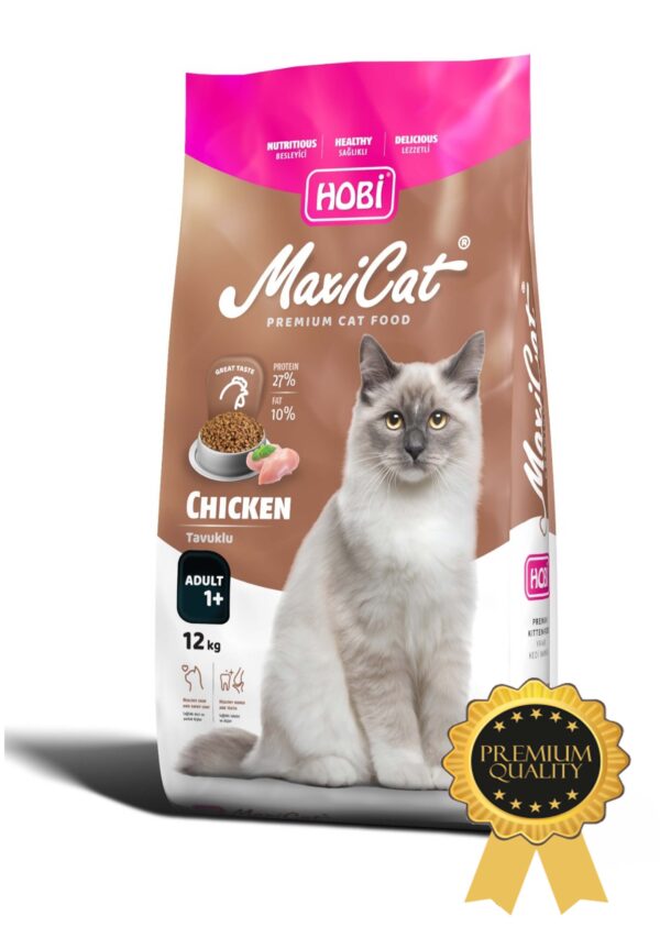 Hobi Maxicat Premium Tavuklu Kedi Maması 12kg – Yüksek Proteinli, Güvenilir İçerik