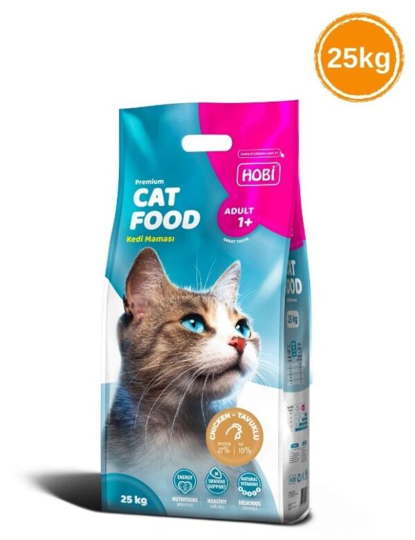 Hobi Tavuklu Yetişkin Kedi Maması 25kg – Hayvansal Protein İçeriğiyle Sağlıklı Beslenme