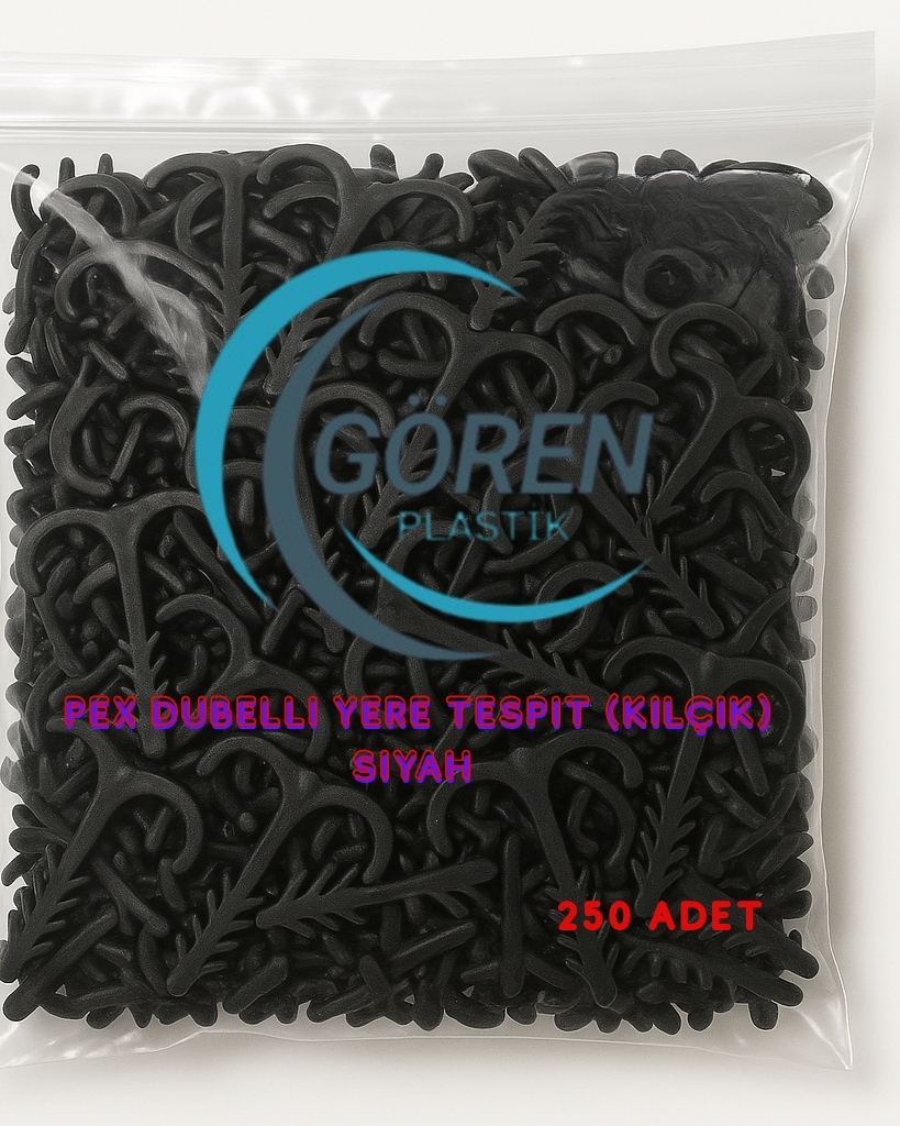Pex Dubelli Yere Tespit Kılçık Siyah (250'li Paket) – Yerden Isıtma Boru Sabitleme Aparatı - Görsel 5