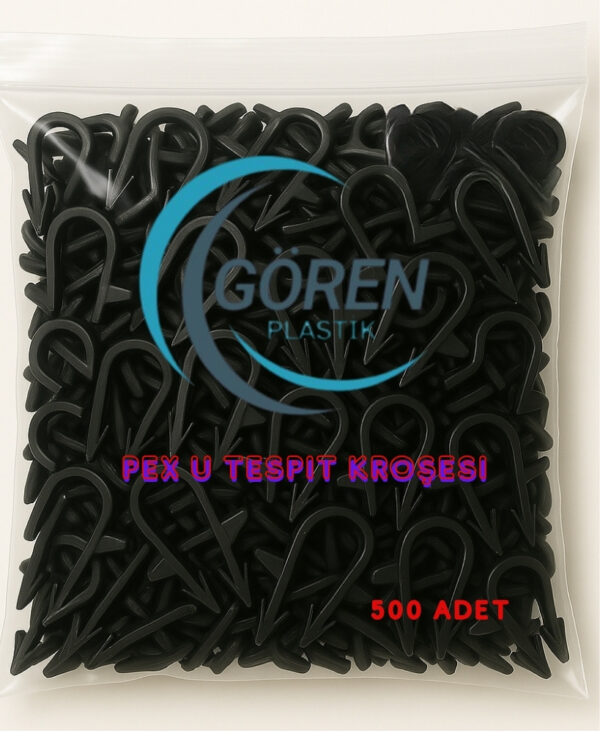 Pex U Tespit Kroşesi (500'lü Paket) – Yerden Isıtma Boru Sabitleme Klipsi - Görsel 3