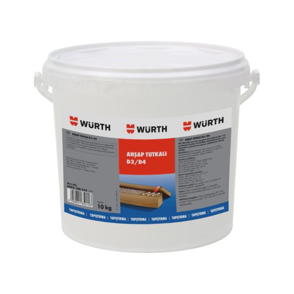 Würth D3/D4 Ahşap Tutkalı Beyaz 10KG: Nem Dirençli ve Güçlü İç Mekan Bağlantıları
