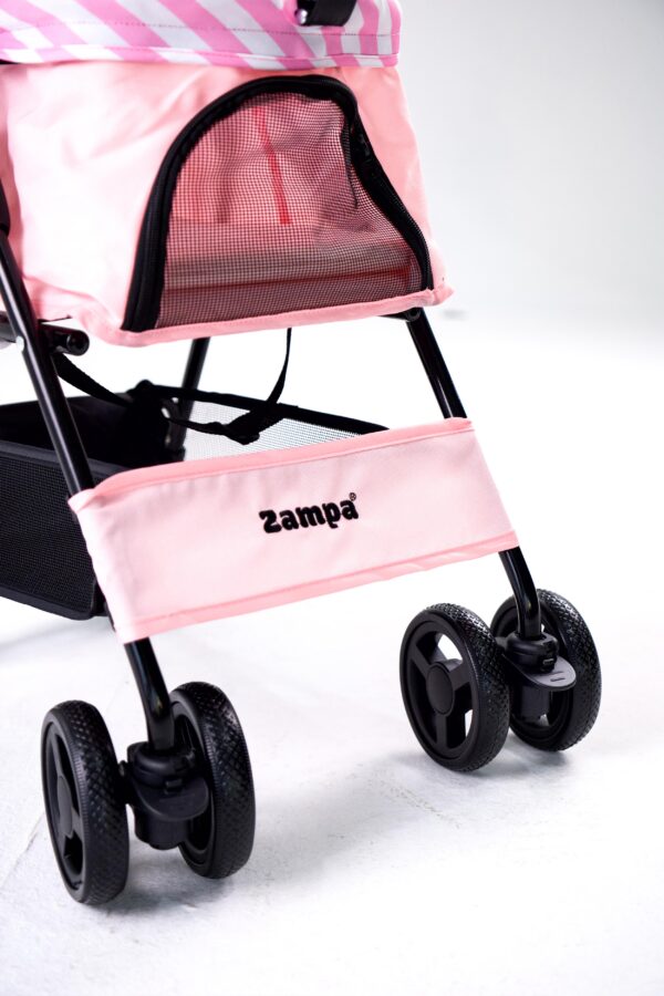 Zampa Showtime Pembe Kedi (SP02XKP) -Köpek Arabası | Katlanabilir, Güvenli ve Konforlu Tasarım - Görsel 7