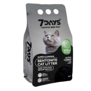 7 Days Carbon Grey Aktif Karbonlu Kedi Kumu 10 LT – Koku Önleyici, Topaklaşan, Tozsuz