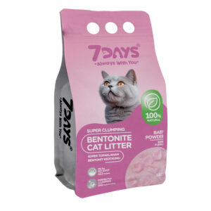 7 Days Bebek Pudralı Bentonit Kedi Kumu 10 LT – Doğal, Topaklaşan, Koku Giderici