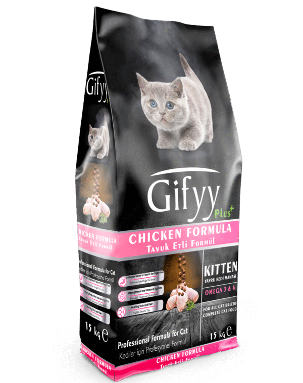 GIFYY Kitten Yavru Kedi Maması 15 KG – Tavuklu, Vitaminli, Yüksek Proteinli Premium Mama