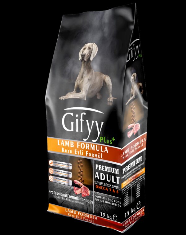 GIFYY Premium Kuzu Etli Yetişkin Köpek Maması 15 KG – Dengeli Beslenme, Vitamin Destekli Formül (23/10) - Görsel 3
