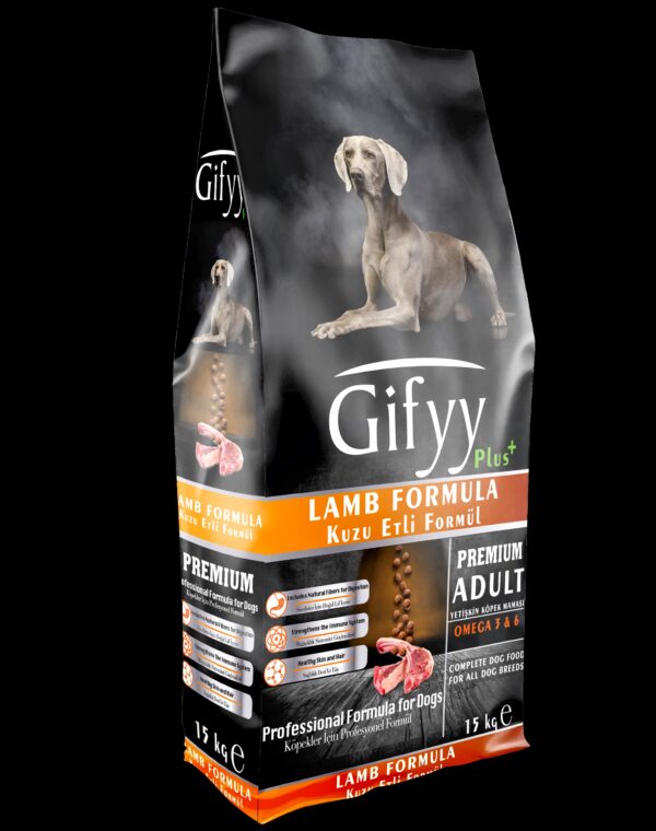 GIFYY Premium Kuzu Etli Yetişkin Köpek Maması 15 KG – Dengeli Beslenme, Vitamin Destekli Formül (23/10)