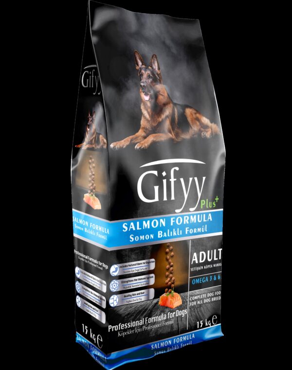 GIFYY Premium Somonlu Yetişkin Köpek Maması 15 KG – Omega-3 Destekli, Dengeli Beslenme (23/10)