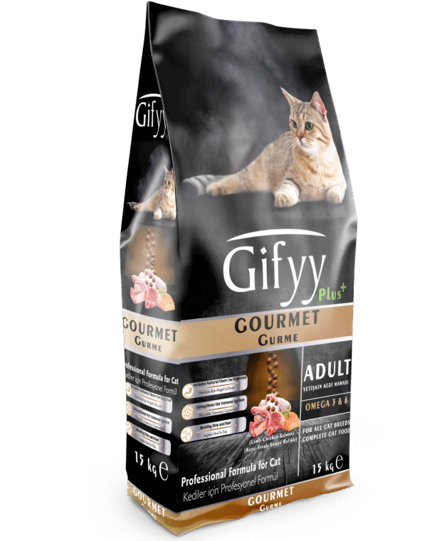 GIFYY Gurme Yetişkin Kedi Maması 15 KG – Kuzu Etli, Balık Yağlı, Vitamin Destekli Premium Mama - Görsel 2