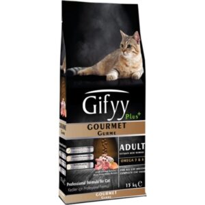 GIFYY Gurme Yetişkin Kedi Maması 15 KG – Kuzu Etli, Balık Yağlı, Vitamin Destekli Premium Mama