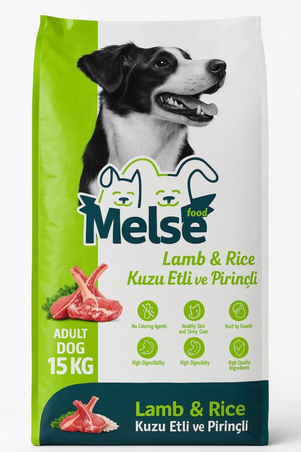Melse Kuzu Etli ve Pirinçli Yetişkin Köpek Maması 15KG – Sağlıklı Beslenme İçin Doğal Seçim