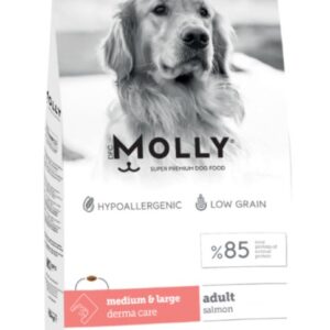 Molly Medium Large Adult Somonlu Köpek Maması 15kg – Derma Care Formüllü Tam Beslenme
