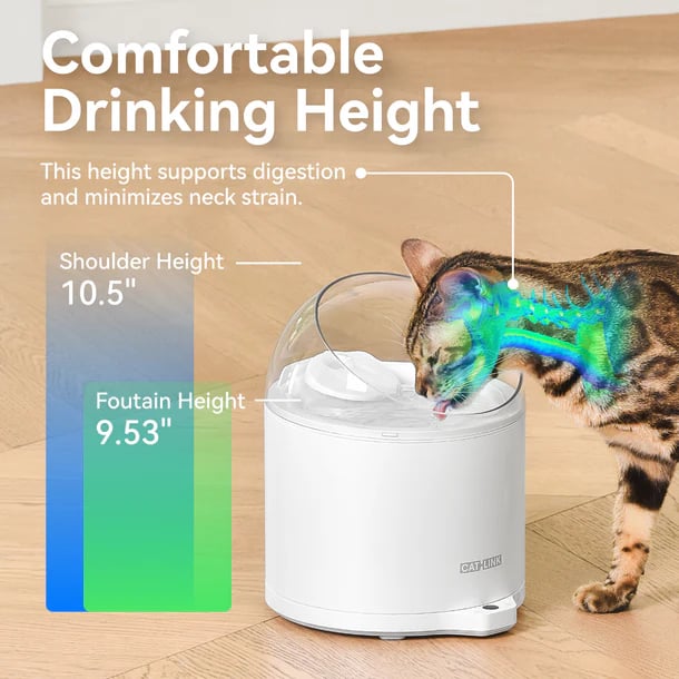 Catlink Pure 2 UV Akıllı Su Pınarı – 2.6 Lt Ultra Filtreli, Sessiz Pompa, Wi-Fi Kontrollü - Görsel 7