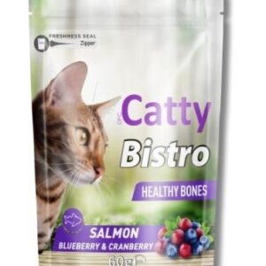 Catty Bistro Healthy Bones Somonlu Kedi Ödülü – 60gr | Glukozamin Destekli Kemik ve Eklem Sağlığı İçin Doğal Lezzet