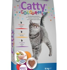 Catty Colour Mix Tavuklu Yetişkin Kedi Maması – 15 Kg | Tüm Irklar İçin Dengeli Beslenme ve Sinir Sistemi Desteği