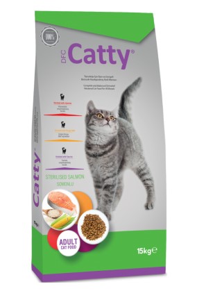 Catty Sterilised Somonlu Kısır Kedi Maması – 15 Kg | Sağlıklı Kilo Kontrolü ve Dengeli Beslenme Tüm Irklar İçin