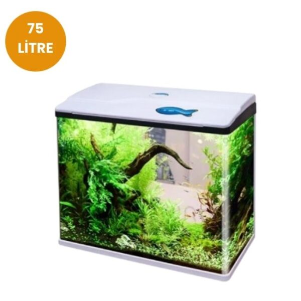 Sobo T-750F LED Işıklı Filtreli Akvaryum Seti – 75L Cam Tank, Kapaklı Tasarım