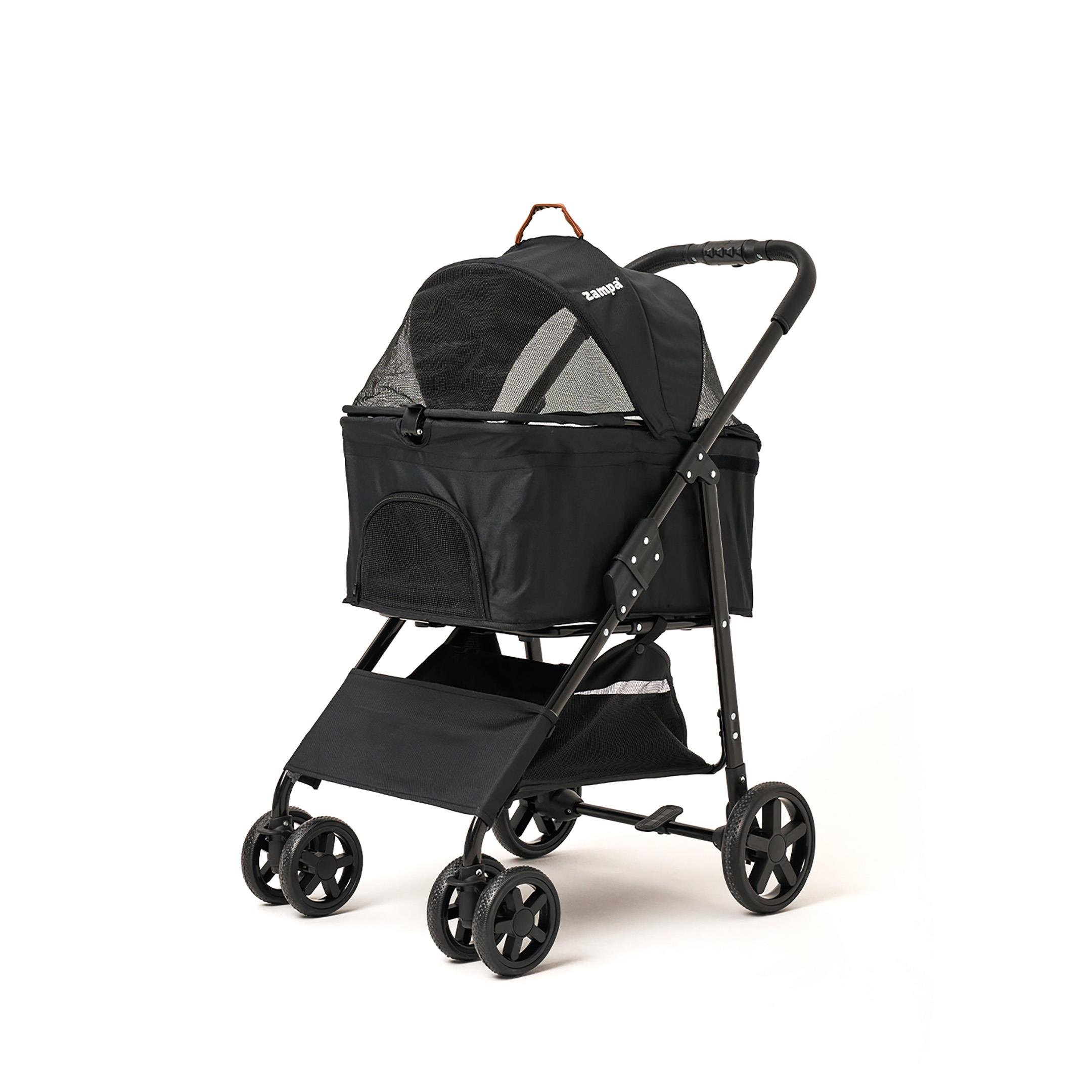 Zampa Albon Kedi Köpek Arabası Siyah LD02-B 53x77x100 Cm - Katlanabilir, Konforlu ve Güvenli Taşıma (20 KG’ye Kadar)