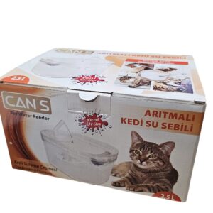 Cans Arıtmalı Kedi Su Sebili 2.5 LT – Sessiz Motorlu, Karbon Filtreli ve Hijyenik Su Kaynağı