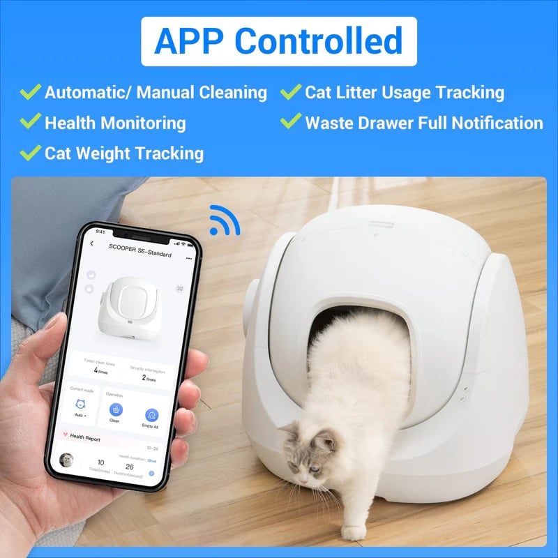 Catlink Scooper SE (Lite) Otomatik Kedi Tuvaleti – Akıllı Temizlik, Sağlık Takibi ve Maksimum Hijyen - Görsel 4