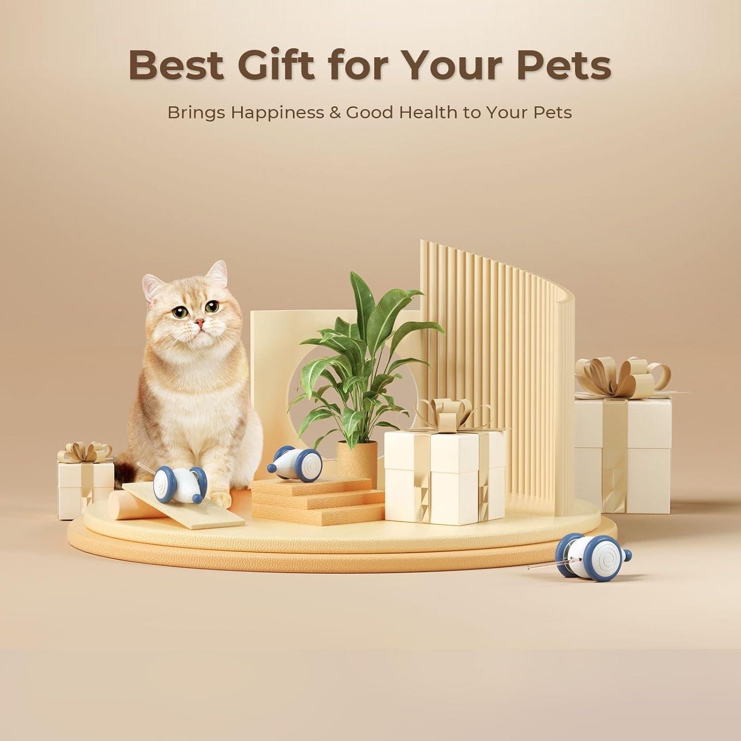Cheerble Akıllı Kedi Fare Oyuncağı – Şarjlı, Mavi, 6x5x3.6 cm - Görsel 3