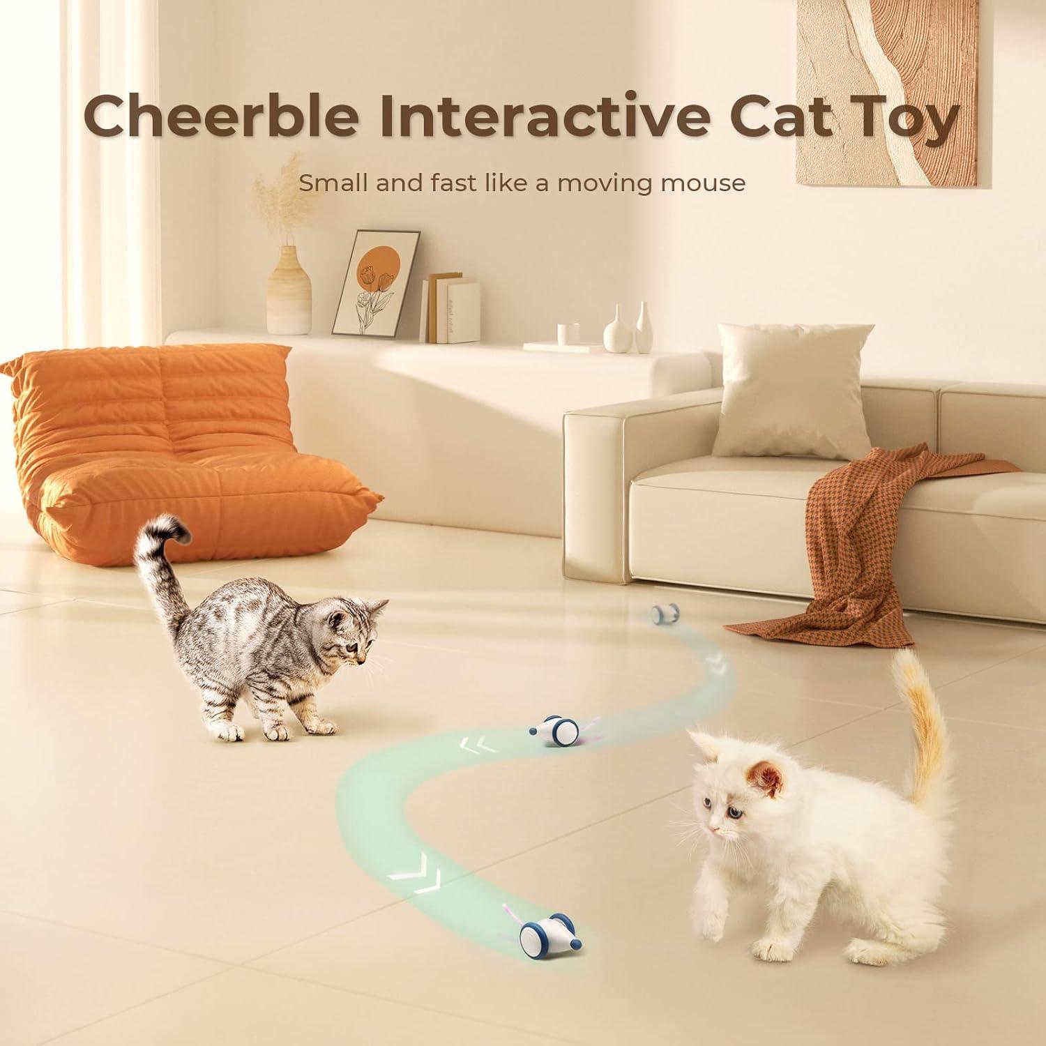 Cheerble Akıllı Kedi Fare Oyuncağı – Şarjlı, Mavi, 6x5x3.6 cm - Görsel 9