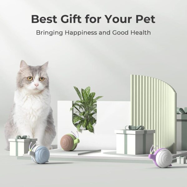 Cheerble Akıllı Kedi Oyuncağı – Şarjlı Salyangoz, Kahverengi, 7x5x5.8 cm - Görsel 4