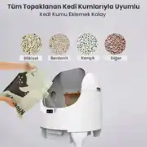 Electron ICB018 Akıllı Açık Kasa Otomatik Kedi Tuvaleti – Sessiz, Hijyenik ve Koku Gidericili Sistem - Görsel 3