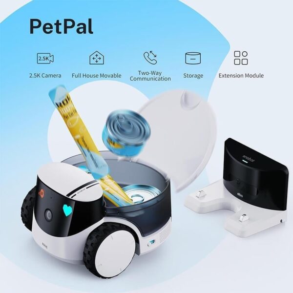 Enabot ROLA PetPal 2.5K AI Kameralı, Otomatik Besleyicili Evcil Hayvan Robotu / Evcil Dostunuzla Akıllı Bağlantı - Görsel 6