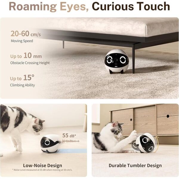 Enabot ROLA Mini 2K Kameralı Taşınabilir Hayvan Robotu / Evcil Dostunuzla Her Yerde Bağlantıda Kalın - Görsel 5