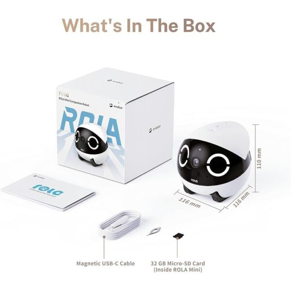 Enabot ROLA Mini 2K Kameralı Taşınabilir Hayvan Robotu / Evcil Dostunuzla Her Yerde Bağlantıda Kalın - Görsel 2