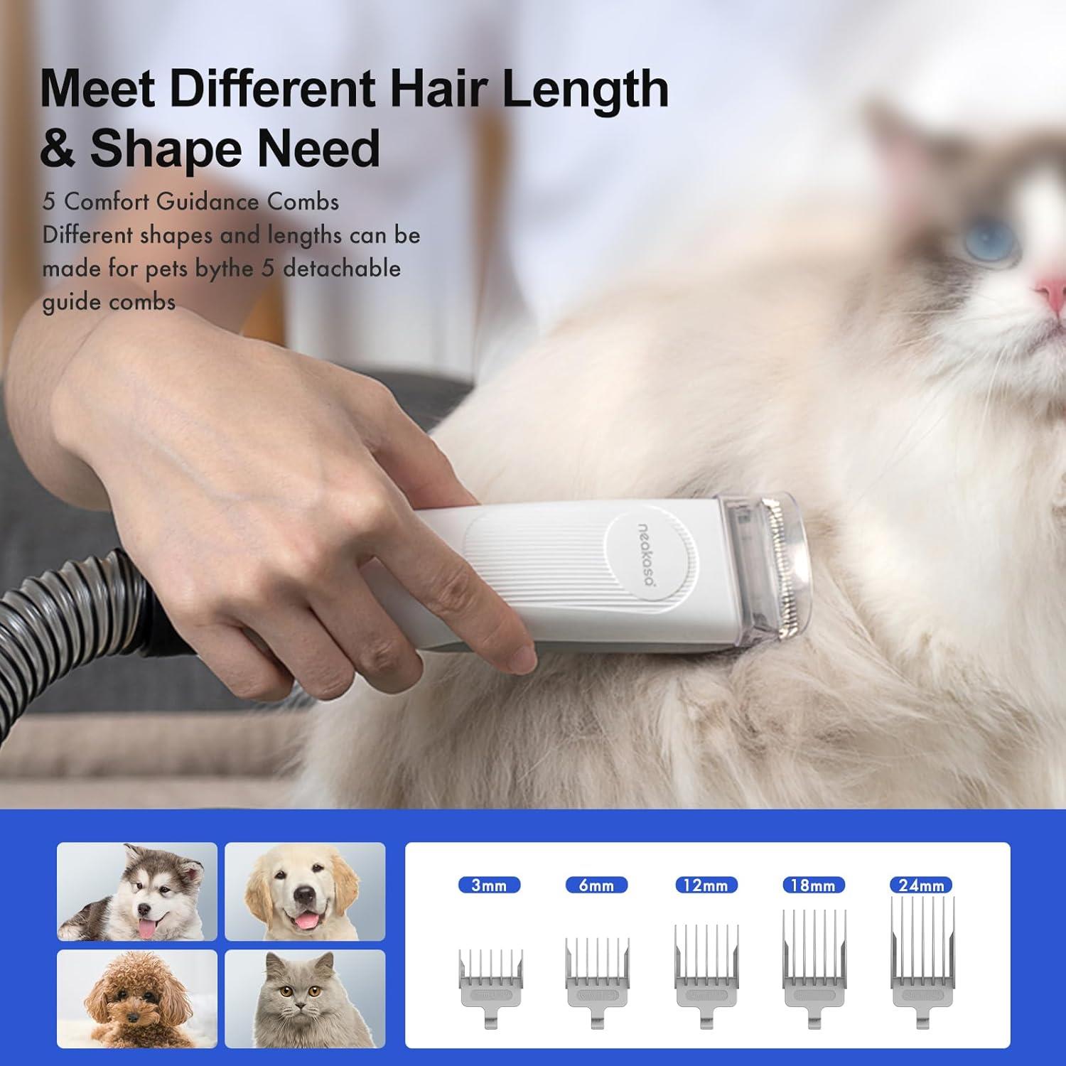 Neakasa P1 Pro Kedi & Köpek Tıraş Makinesi – 5’i 1 Arada Vakumlu Tüy Temizleme ve Bakım Seti - Görsel 6