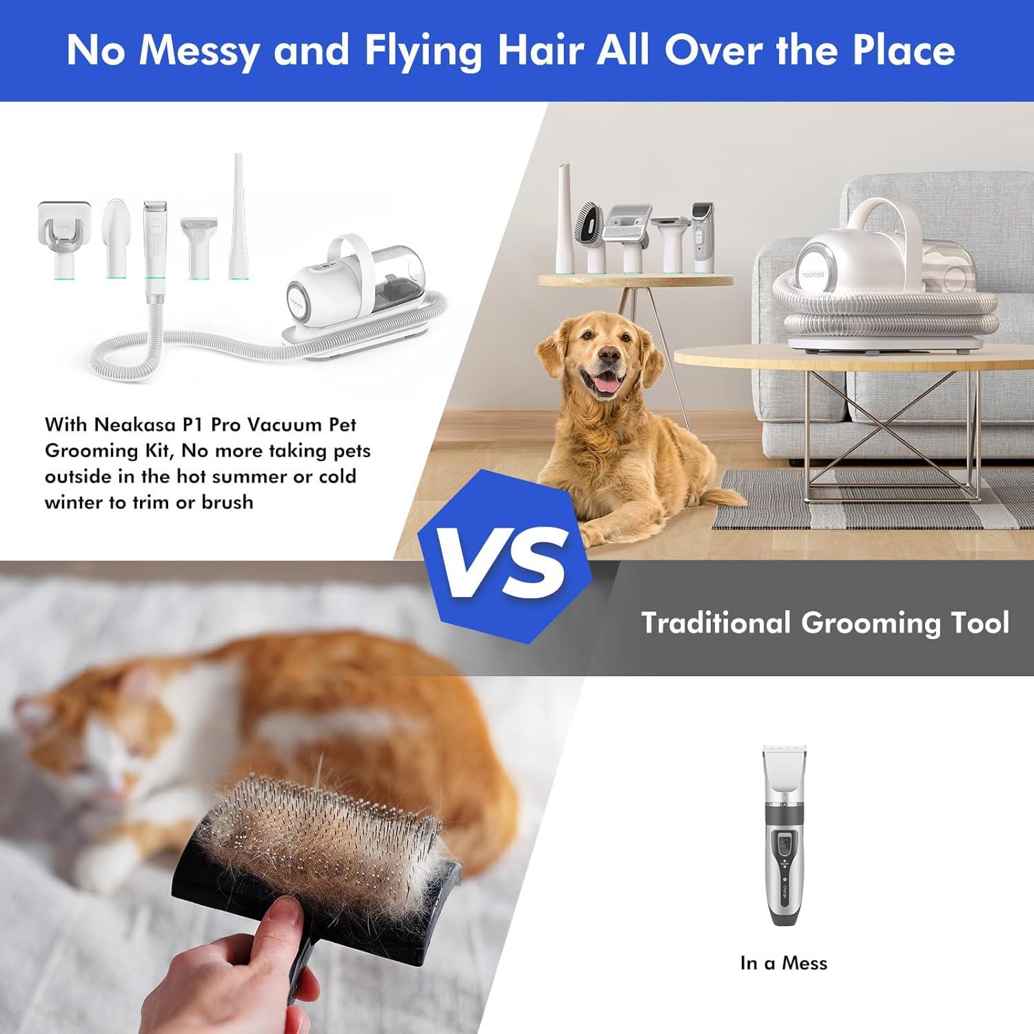 Neakasa P1 Pro Kedi & Köpek Tıraş Makinesi – 5’i 1 Arada Vakumlu Tüy Temizleme ve Bakım Seti - Görsel 4