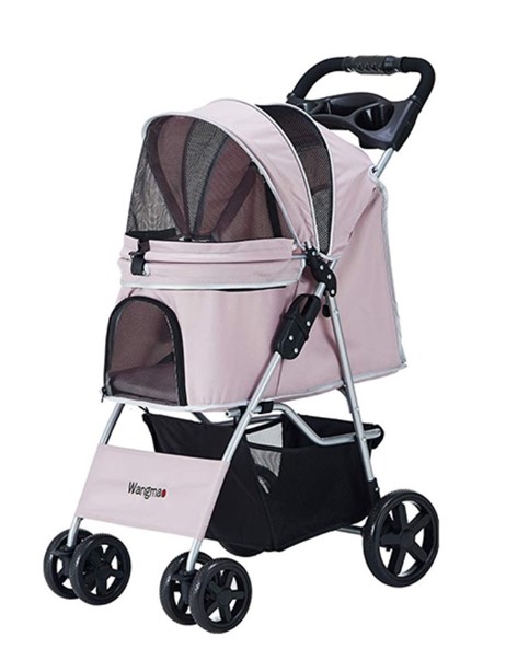 Zampa Favorite Pembe Kedi Köpek Arabası – Katlanabilir, Süspansiyonlu Tekerlekli, 15 KG Taşıma Kapasiteli 46x78x99 cm - Görsel 2