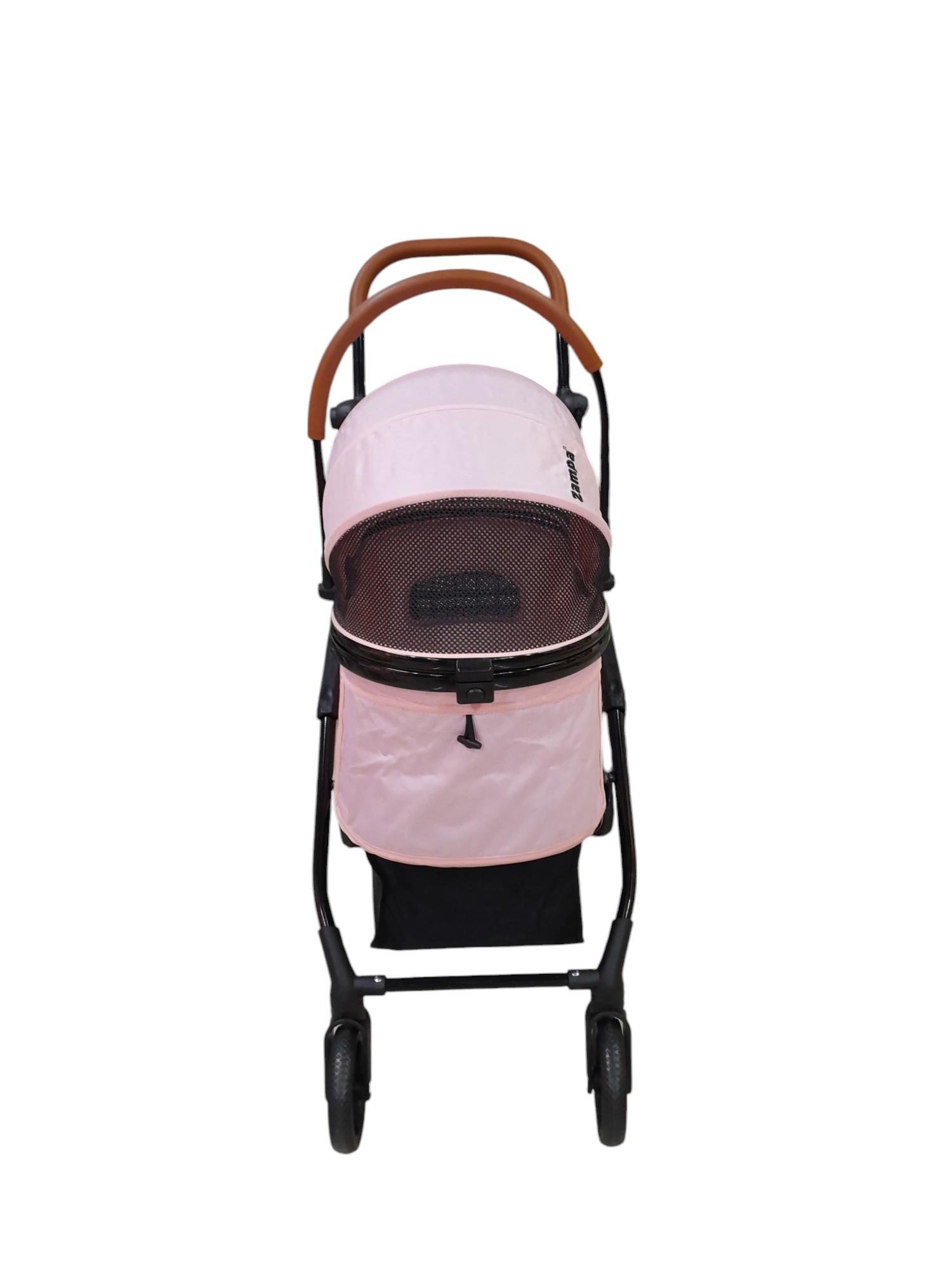 Zampa Orbit BL01T-P Pembe Kedi Köpek Arabası – Hafif, Katlanabilir, Fileli Tasarım, 34x69x95 cm - Görsel 4