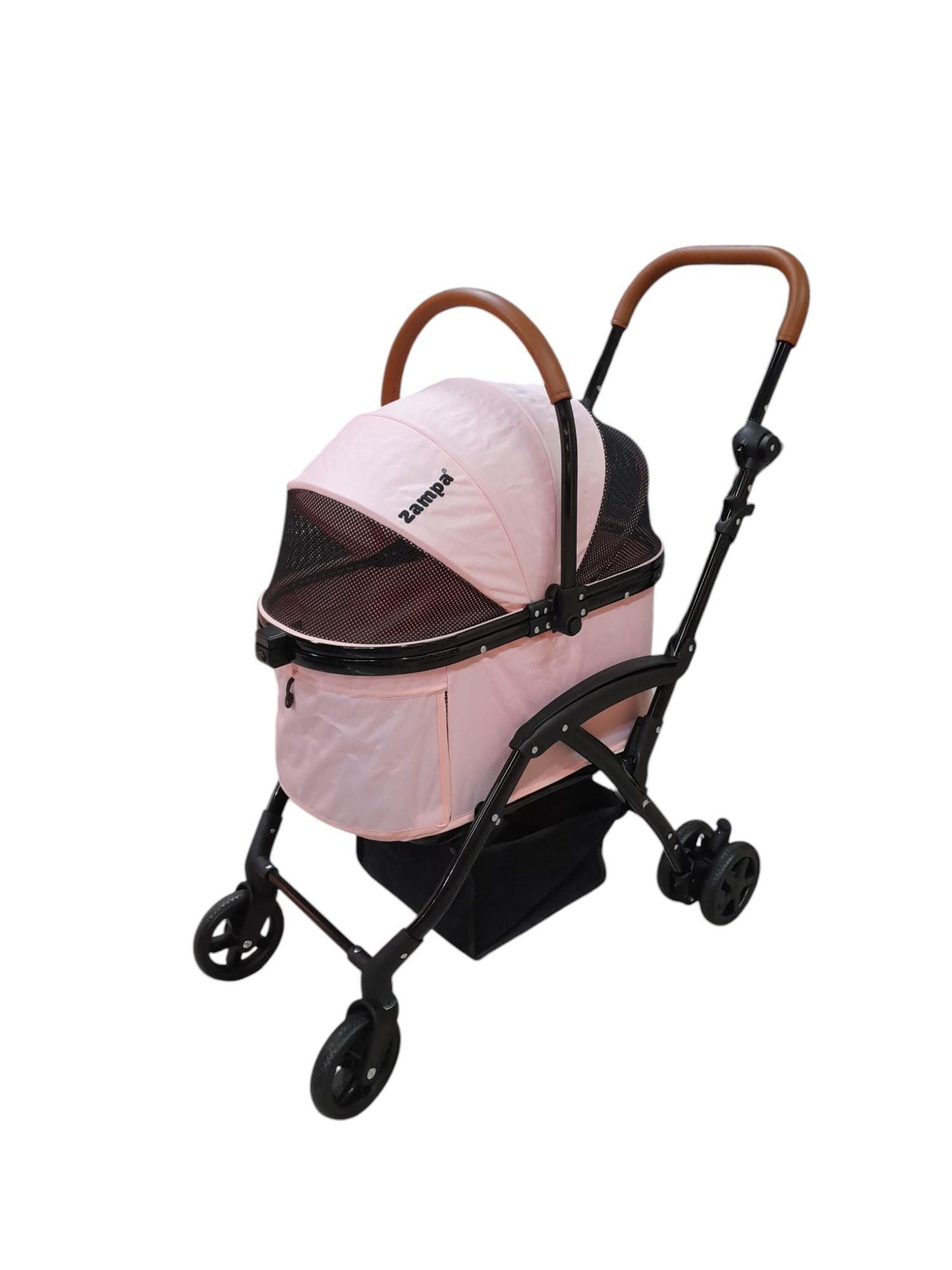 Zampa Orbit BL01T-P Pembe Kedi Köpek Arabası – Hafif, Katlanabilir, Fileli Tasarım, 34x69x95 cm - Görsel 5
