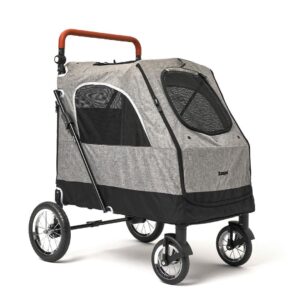 Zampa Stroll L01G-G Gri Kedi Köpek Arabası – Katlanabilir, Geniş Pusetli, 55 Kg Taşıma Kapasiteli, 69x81x110 cm