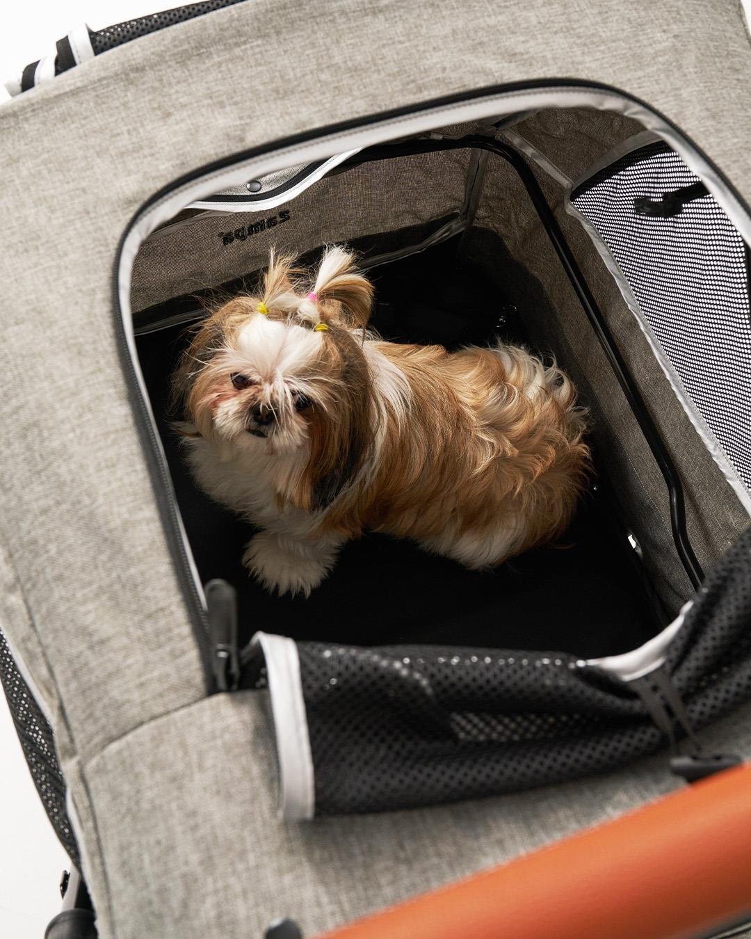 Zampa Stroll L01G-G Gri Kedi Köpek Arabası – Katlanabilir, Geniş Pusetli, 55 Kg Taşıma Kapasiteli, 69x81x110 cm - Görsel 6