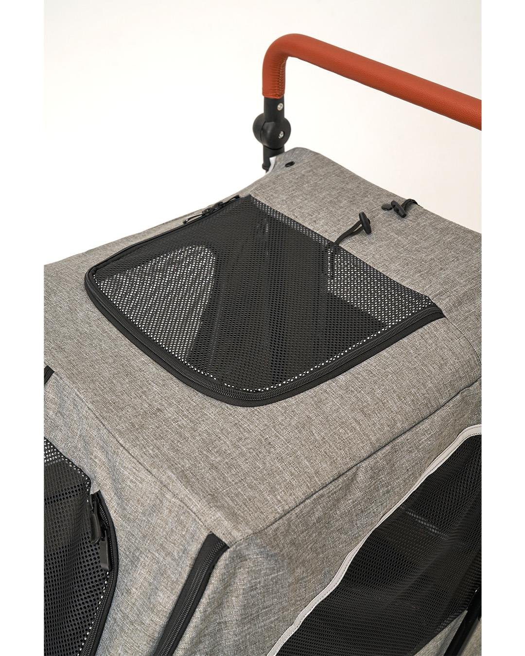 Zampa Stroll L01G-G Gri Kedi Köpek Arabası – Katlanabilir, Geniş Pusetli, 55 Kg Taşıma Kapasiteli, 69x81x110 cm - Görsel 7