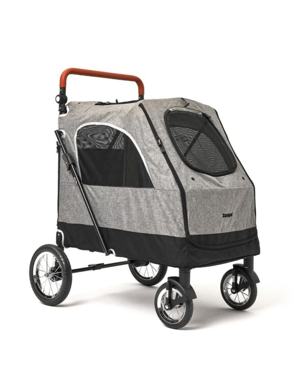 Zampa Stroll L01G-G Gri Kedi Köpek Arabası – Katlanabilir, Geniş Pusetli, 55 Kg Taşıma Kapasiteli, 69x81x110 cm