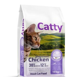 Catty Tavuklu Kısırlaştırılmış Kedi Maması 15kg – Yetişkin Kediler İçin Dengeli Beslenme
