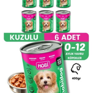 Hobi Hobidog Kuzu Etli Yavru Köpek Konservesi 400 Gr x 6 Adet | Tam ve Dengeli Yaş Mama